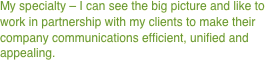 My specialty – I can